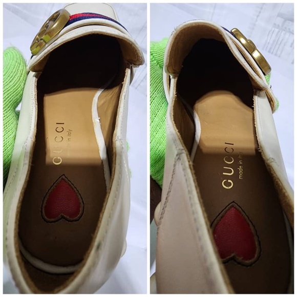 Authentic Gucci Peyton GG Sylvie Pearl Studded Loafer White Size 36 - Picture 9 of 14